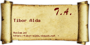 Tibor Alda névjegykártya
